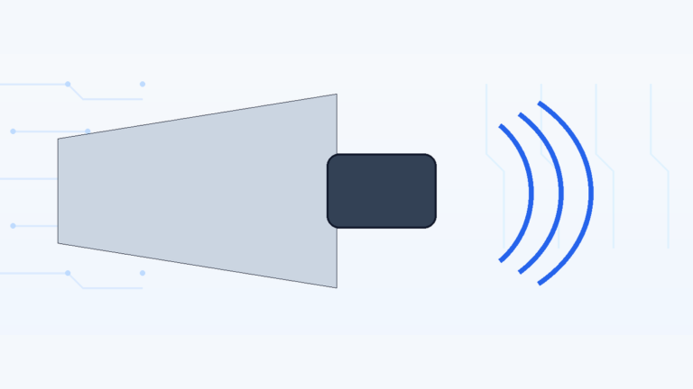 Illustration of a PA horn speaker with its compression driver